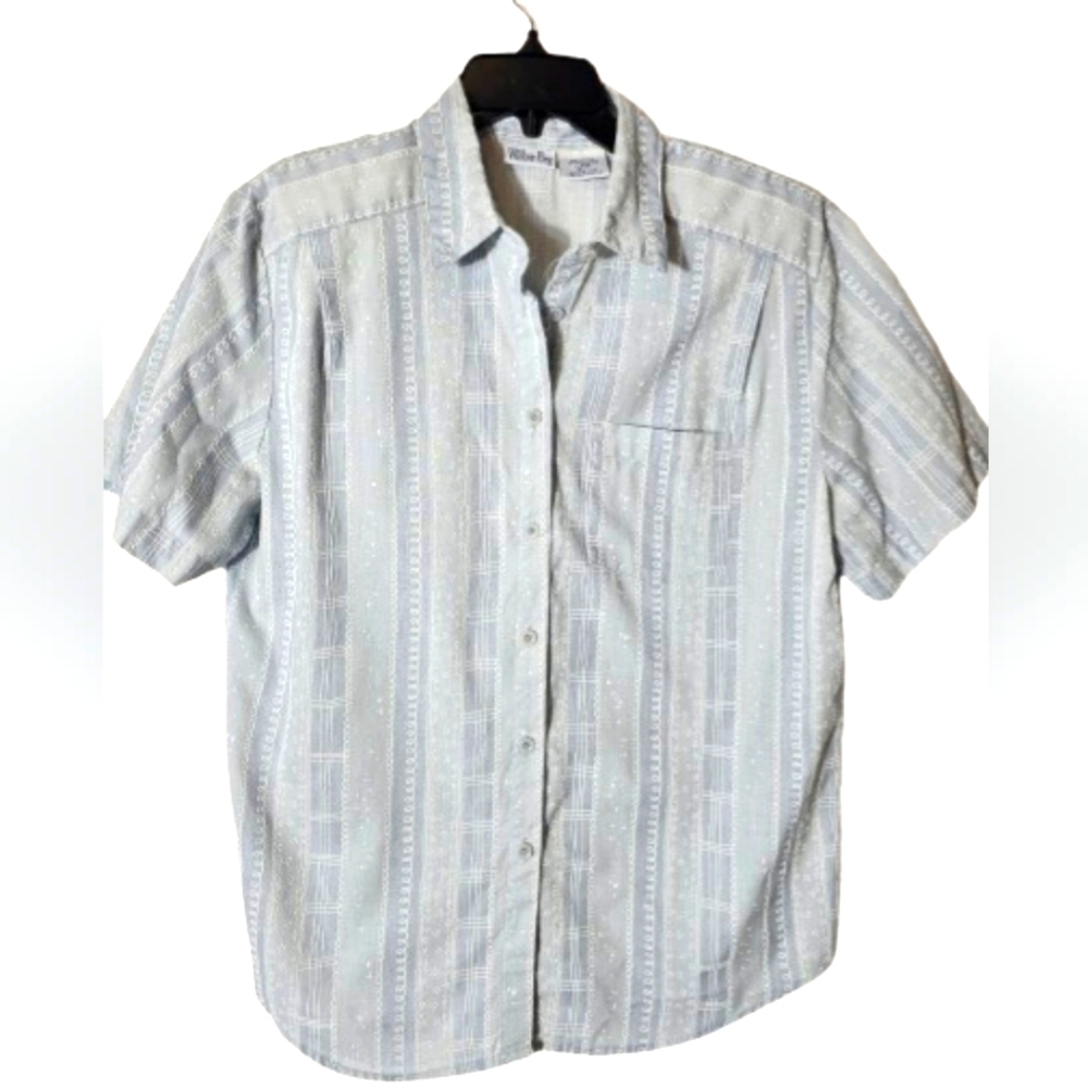 Willow Bay Vintage Made in USA Short Sleeve Button Down Women's Size Large